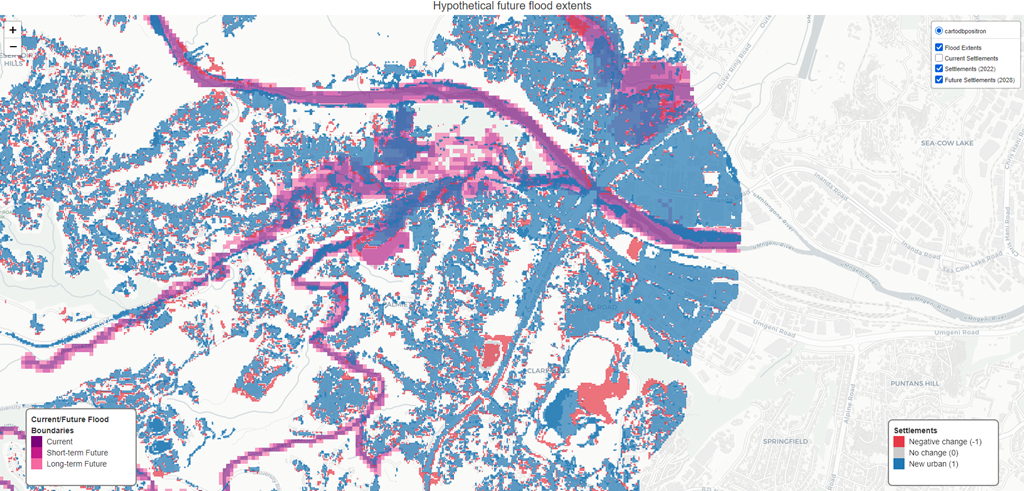 Flood Risk Long Term Prediction Map with Settlement