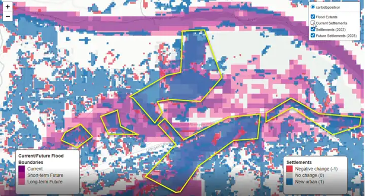 Flood Risk Map with Callout Areas of heightened risk
