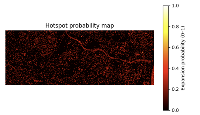 Hotspot probability map for 2022-2025