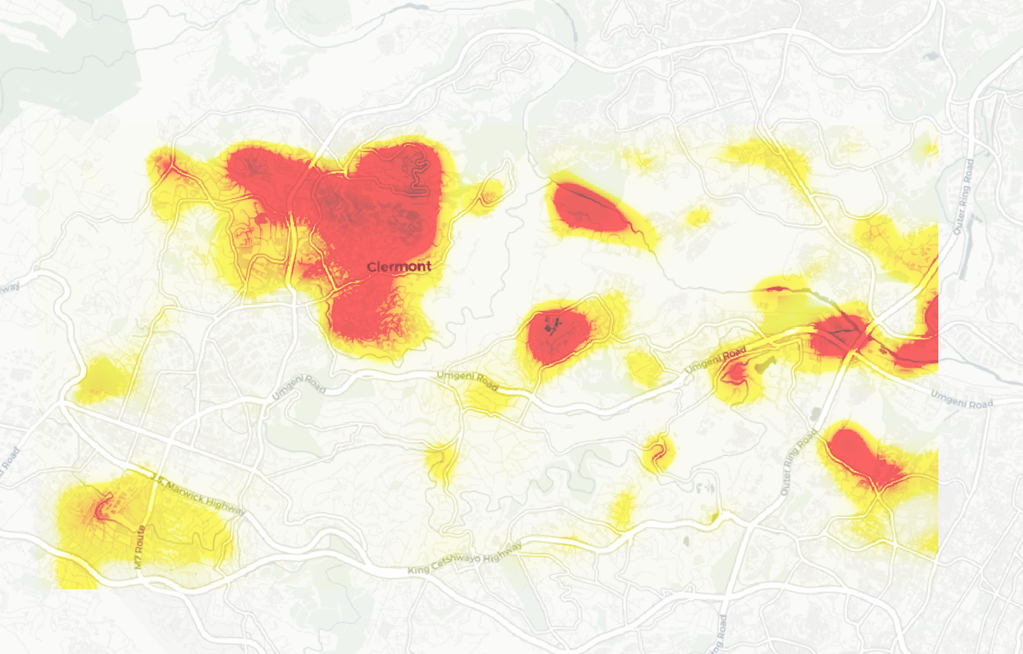 Heat map for projected growth